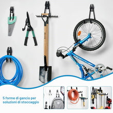 Carica l'immagine nel visualizzatore di Gallery, Ganci per garage robusti, ganci per garage, organizer per attrezzi da giardino, ganci in acciaio (2 pezzi, piccoli ganci
