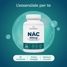 Carica l'immagine nel visualizzatore di Gallery, Bandini® NAC N-Acetil-Cisteina 600mg - 90 Compresse con Acetyl Cisteina -