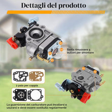 Carica l'immagine nel visualizzatore di Gallery, Carburatore Compatibile con Walbro Tipo WYJ 26cc-33cc Decespugliatori e Rasaerba con Pompa Primaria Distanziale Set di T