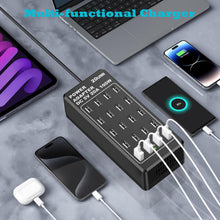 Carica l'immagine nel visualizzatore di Gallery, Caricatore USB 100 W, Stazione di Ricarica USB-A da Tavolo a 20 Porte