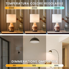 Carica l'immagine nel visualizzatore di Gallery, Lampadina LED E27 con Telecomando, Lampadina E27 Dimmerabile, Lampadine LED da 9W, 3 Temperature di Colore 3000K-6000K, 
