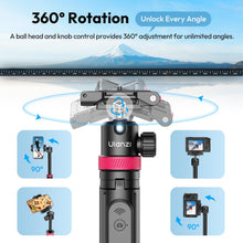 Carica l'immagine nel visualizzatore di Gallery, ULANZI MT-44B Treppiedi Doppio Slot per Cellulare e Mirrorless 150 cm Nero