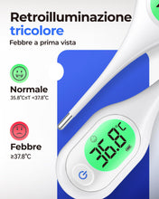 Carica l'immagine nel visualizzatore di Gallery, Termometro digitale per adulti e bambini, misurazione 7S con grande LCD