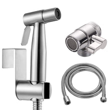 Carica l'immagine nel visualizzatore di Gallery, Bidet Portatile Kit Acciaio Inossidabile WC Doccia con Deviatore 2 Vie, Tubo 1,5m e Supporto Doccetta