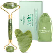 Carica l'immagine nel visualizzatore di Gallery, PLANTIFIQUE Rullo Giada Viso e Gua Sha - Kit Skincare Face Roll Massager
