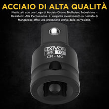 Carica l'immagine nel visualizzatore di Gallery, LEXIVON Adattatori per bussola ad impatto, Kit riduttori per bussola 1/4" - 3/8" - 1/2", per avvitatore Makita, Milwauke