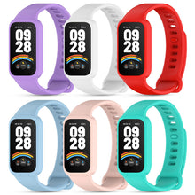 Carica l'immagine nel visualizzatore di Gallery, 6 Pezzis Silicone Cinturini Compatibile con Xiaomi Smart Band 9 Active/Redmi Smart Band 3, Regolabile Sportivo Cinturino