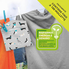 Carica l'immagine nel visualizzatore di Gallery, Beldray LA032005DFEU7 borsa con mollette con stampa di cani – Appendibile in linea, Gancio facile da appendere per riporle, Può contenere fino a 100 borse per mollette, Uso interno/esterno, 33 x 30 cm