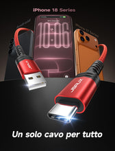 Carica l'immagine nel visualizzatore di Gallery, JSAUX Cavo USB C Ricarica Rapida per iPhone 18 Pro, Pack da 2 / 2m - Rosso