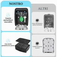 Carica l'immagine nel visualizzatore di Gallery, Cassetta Chiavi con Codice a 4 Cifre, Cassetta Portachiavi da Parete di Sicurezza, Grande Key Box da Esterno, Locker Chi