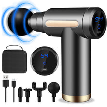 Carica l'immagine nel visualizzatore di Gallery, AQXONG Mini Pistola per Massaggio Muscolare, Pistola da Massaggio Ultra Silenziosa 45DB, 6 Velocità, 4 Testine Massaggia