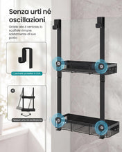 Carica l'immagine nel visualizzatore di Gallery, SONGMICS Mensola Doccia da Appendere senza Foratura, a 2 Ripiani, con Ganci