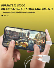 Carica l'immagine nel visualizzatore di Gallery, Adattatore 3,5 Jack Cuffiette 2 in 1 Cavo Aux Cuffie Accessori Lightning Caricatore per Apple Iphone 14 13 12 11 Pro Max