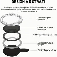 Carica l'immagine nel visualizzatore di Gallery, Coiwxmoi Protezione Fotocamera per iPhone 14/14 Plus,Pellicola Vetro Glitter Copri Telecamera Camera Proteggi Obiettivo 