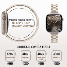 Carica l'immagine nel visualizzatore di Gallery, Sottile Cinturino Compatibile con Cinturino Apple Watch 42(S12-10)/41/40/38mm, Elegante Cinturini in Acciaio Inossidabil