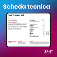 Carica l'immagine nel visualizzatore di Gallery, OVF DAO Plus Istamin Free - 90 cps - Supporto Naturale al Metabolismo dell'Istamina con Vitamina C, Zinco e Quercetina