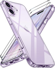 Carica l'immagine nel visualizzatore di Gallery, iVoler Anti Ingiallimento Chiaro Cover per iPhone 17 6.3 Pollice con 2 Pezzi Pellicola Vetro Temperato, [Antiurto di Gra