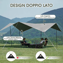 Carica l'immagine nel visualizzatore di Gallery, Telo Impermeabile Esterno 3x3m 180 g/m² PE con Rinforzato Occhielli, Telone Resistente ai Raggi UV Agli Strappi, Telo Pr