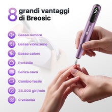 Carica l'immagine nel visualizzatore di Gallery, Fresa per Unghie Professionale Lima Elettrica per Unghie, Viola