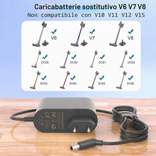 Carica l'immagine nel visualizzatore di Gallery, 26.1V Caricabatterie Compatibile con Dyson V6 V7 V8 Animal Absolute Aspirapolvere, Caricatore Alimentatore per DC58 DC59