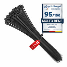 Carica l'immagine nel visualizzatore di Gallery, Intervisio Fascette Plastica per Cablaggio 300mm x 4.8 mm, Fermacavo Nere Elettricista 300 mm Nylon Cavi Stringicavo, Ne