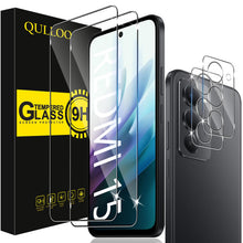Carica l'immagine nel visualizzatore di Gallery, QULLOO Vetro Temperato per Xiaomi Redmi 15 4G / 5G, 2 Pezzi Pellicola Vetro Protettiva e 2 Pezzi Pellicola Fotocamera, D