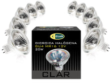 Carica l'immagine nel visualizzatore di Gallery, CLAR - Lampadina alogena dicroica GU4 MR11 20W 12V (Pack 10)