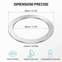 Carica l'immagine nel visualizzatore di Gallery, 15 Pezzi Anello Magnetico Adesivo per Smartphone, Compatibile con MagSafe, Piastra Metallica per Ricarica Wireless e Sup