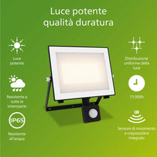 Carica l'immagine nel visualizzatore di Gallery, PHILIPS Lois, Faretto da esterni, Sensore di movimento e crepuscolare, Nero