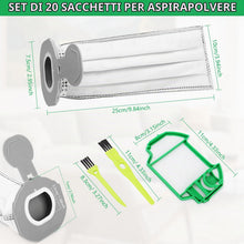 Carica l'immagine nel visualizzatore di Gallery, 15 Pezzi Sacchetti Aspirapolvere per Vorwerk Folletto VK7 FP7 VK7S FP7S, Incluso 15 Sacchetti + 3 Filtro Motore + 2 Spaz
