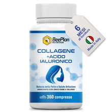 Carica l'immagine nel visualizzatore di Gallery, COLLAGENE 360 Compresse - Collagene Idrolizzato 2000 mg - Collagene e Acido Ialuronico - Pelle Luminosa, Articolazioni S