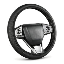 Carica l'immagine nel visualizzatore di Gallery, Coprivolante Auto Universale, 1 Pezzo, 37-38 cm, Nero, Antiscivolo e Resistente al Calore, Elegante Texture a Griglia pe