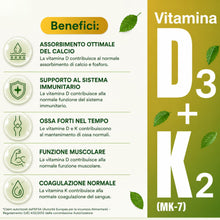 Carica l'immagine nel visualizzatore di Gallery, NutrexLab –Vitamina D3 K2 Integratore - 365 Microcompresse 1 Anno di Scorta, Vitamina D 2000 UI e Vitamina K MK-7 100µg 