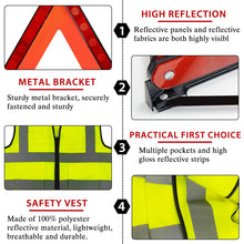 Carica l'immagine nel visualizzatore di Gallery, Triangolo Auto Omologato Kit, 2in1 Kit Auto Emergenza