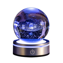 Carica l'immagine nel visualizzatore di Gallery, mumisuto Sfera di Cristallo 3D, Sfera di Cristallo 3D Sistema Solare, luce notturna 3d con sfera di cristallo con LED Li