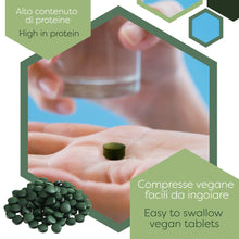 Carica l'immagine nel visualizzatore di Gallery, ERBOTECH Spirulina BIO in Compresse, Confezione da 200g, circa 800 Capsule, Alga 100% Biologica, Pura e Vegana, Fonte di