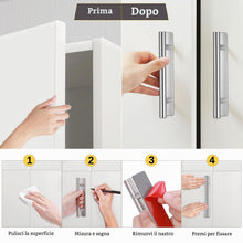 Carica l'immagine nel visualizzatore di Gallery, 2 Pz Maniglia Adesiva Senza Foratura Acciaio Inox per Mobili, 14.8 x 2.4CM