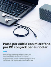 Carica l'immagine nel visualizzatore di Gallery, VENTION Sdoppiatore Cuffie Doppio Jack 3,5mm in Alluminio Maschio a Femmina Cavo Audio 2 in 1 con Microfono per Notebook