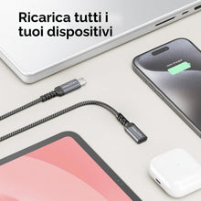 Carica l'immagine nel visualizzatore di Gallery, deleyCON 0,5m Prolunga USB-C 100W Corta per Ricarica Rapida - Cavo PD 3.0 di Ricarica e Dati per iPhone 17 16 Pro Max Ai