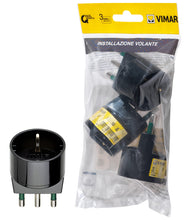 Carica l'immagine nel visualizzatore di Gallery, Vimar FP00303 Adattatore semplice SICURY 250 V~ 3 pezzi, spina grande 2P+T 16A standard IT tipo S17, presa 2P+T 16A stan