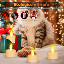 Carica l'immagine nel visualizzatore di Gallery, 12 Pezzi Candele a LED Ricaricabili, Candele LED Fiamma Oscillante Realistica con Base di Ricarica, Timer e Telecomando 