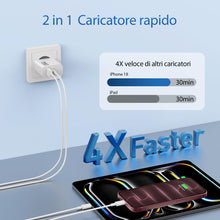 Carica l'immagine nel visualizzatore di Gallery, 40W 2-Porto USB C Caricatore per iPhone 18 Duo 17 16 15 Pro Max Air 17e