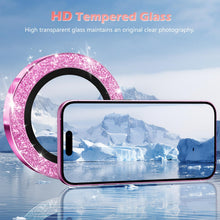 Carica l'immagine nel visualizzatore di Gallery, imluckies Glitter Pellicola Fotocamera per iPhone 16 - iPhone 16 Plus, AR+AF Vetro Temperato &amp; 9H Antigraffio Metallo Pr