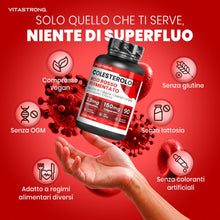Carica l'immagine nel visualizzatore di Gallery, Riso Rosso Fermentato Colesterolo Vitastrong, 2,9 mg di Monacolina K, Integratori Colesterolo con CoQ10, Caigua, γ-Oryza
