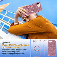 Carica l'immagine nel visualizzatore di Gallery, Kokio Glitter Magnetica Cover per iPhone 17e / iPhone 16e con Cordino, Compatibile con MagSafe, Brillantini Silicone TPU