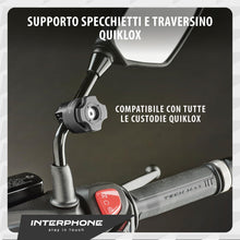 Carica l'immagine nel visualizzatore di Gallery, INTERPHONE QUIKLOX - Supporto Porta Cellulare Specchietto o Traversino Moto in ABS, Supporto per Smartphone, Porta Telef