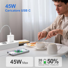 Carica l'immagine nel visualizzatore di Gallery, YISH 45W Caricatore USB C Caricabatterie Rapido：GAN PD3.0 Alimentatore USB C Presa per Smartphone 18/17/16/ S26/S25/S24/