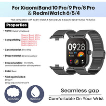 Carica l'immagine nel visualizzatore di Gallery, BDIG Cinturino in Metallo Compatibile con Redmi Watch 6 Active/6 Lite/6/5/4