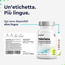 Carica l'immagine nel visualizzatore di Gallery, Valeriana Forte Integratore, 500 mg di Radice di Valeriana Pura per Dose, 400 Compresse, per Dormire, Favorisce il Rilas