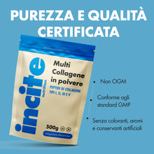 Carica l'immagine nel visualizzatore di Gallery, Incite Nutrition Multi Collagene in Polvere Non Aromatizzato 500 g. Fonte di Collagene Tipo 1, 2,3 e 5. Integratore Esse
